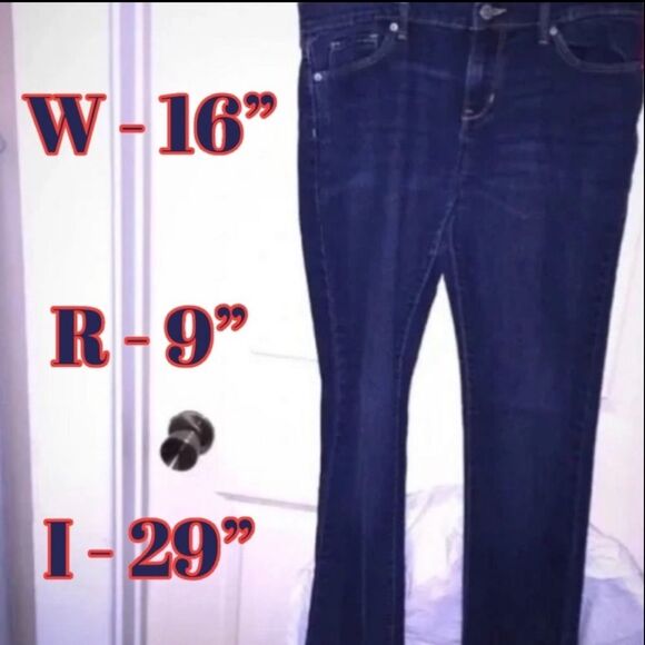 🍭 OLD NAVY Jeans Dark Blue Denim Adjustable Waistband 5 Pocket Skinny Girl’s 16 - Picture 3 of 16